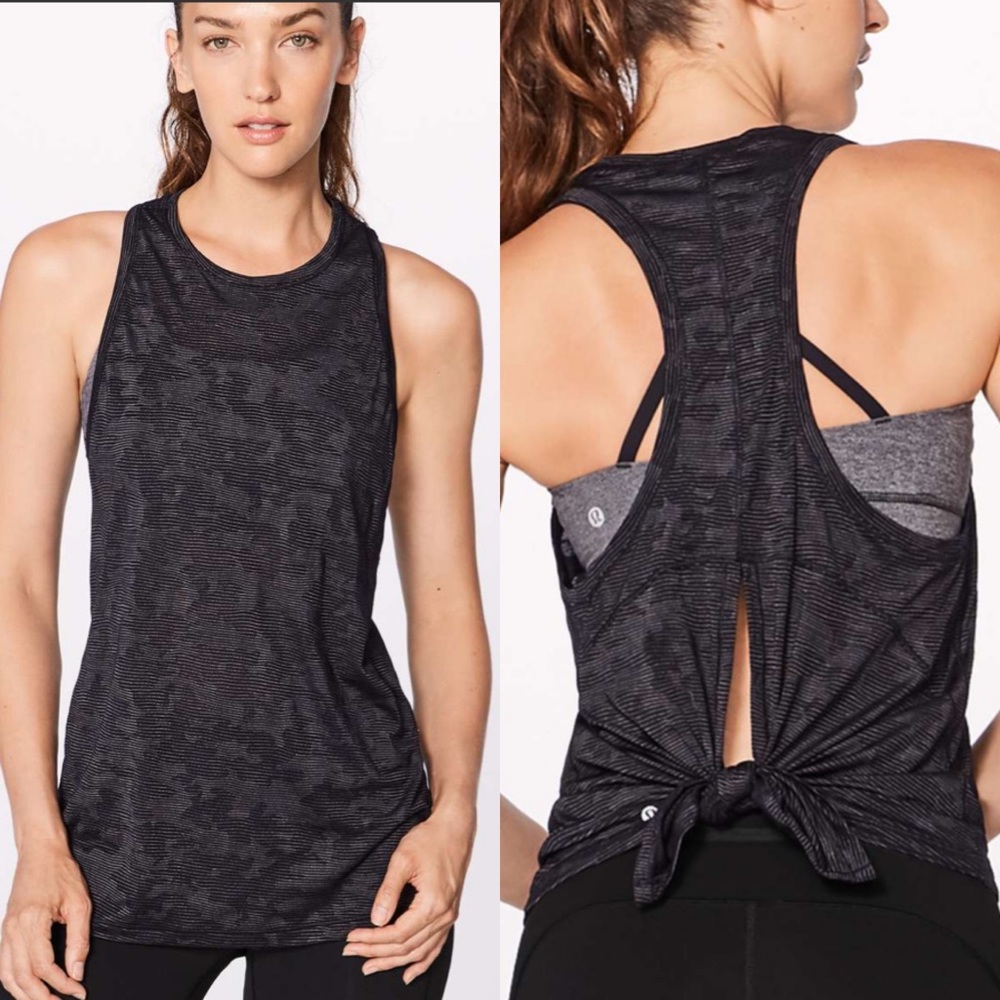 Lululemon Miles Ahead Tank Camo Sz 10 EUC